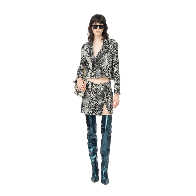 Pinko Boxy Jacke Jacquard Snake