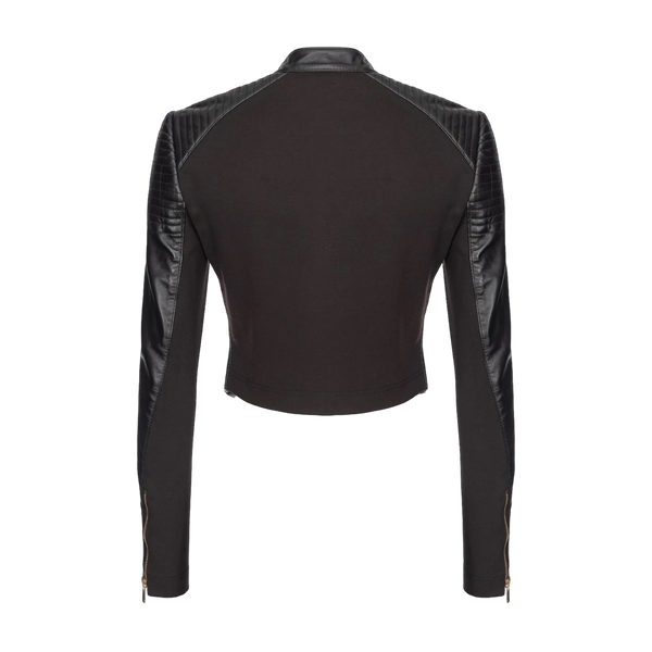 PINKO BIKERJACKE AUS ZWEI MATERIALIEN