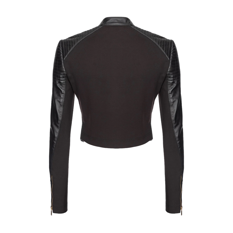 PINKO BIKERJACKE AUS ZWEI MATERIALIEN