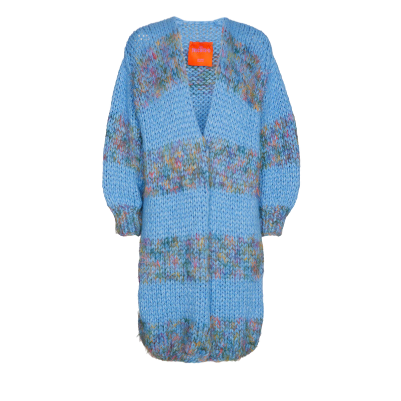 LES TRICOTS D'O Langer Alpaka-Cardigan – Handgestrickt