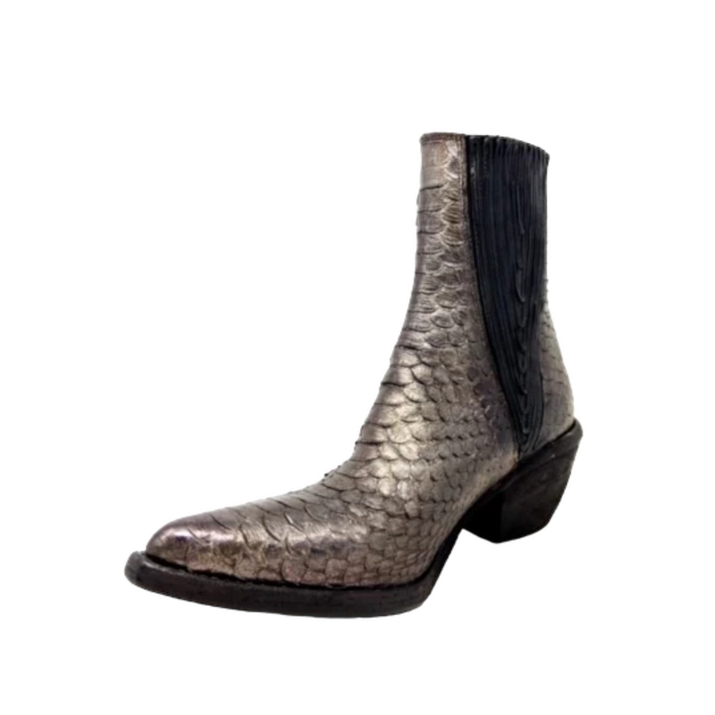 Fauzian Jeunesse Stiefeletten aus laminiertem Gunmetal-Python