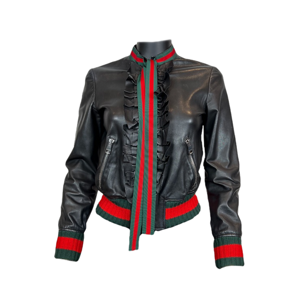 Gucci Lederbomberjacke L´Aveugle Par Amour