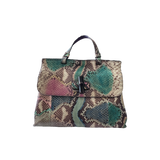 Gucci Multicolor Python Bamboo Daily Top Handle Bag