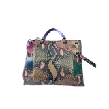 Gucci Multicolor Python Bamboo Daily Top Handle Bag