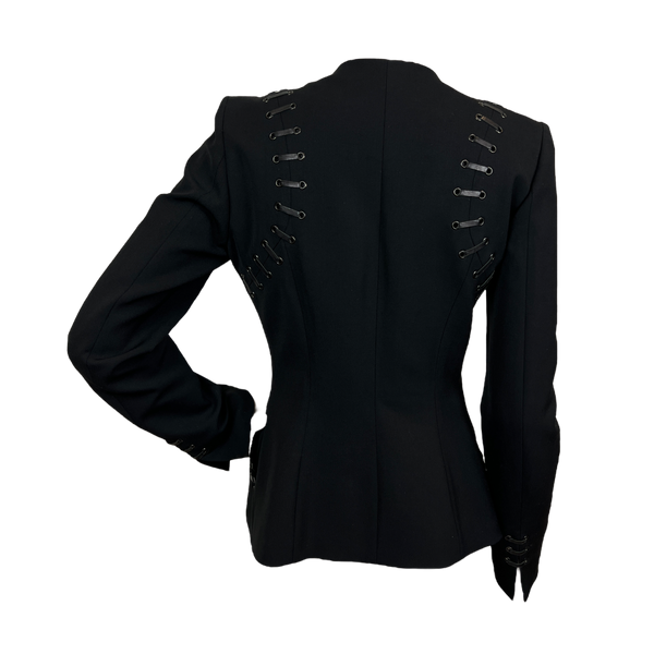 Plein Sud Blazer schwarz mit Ledereinsatz