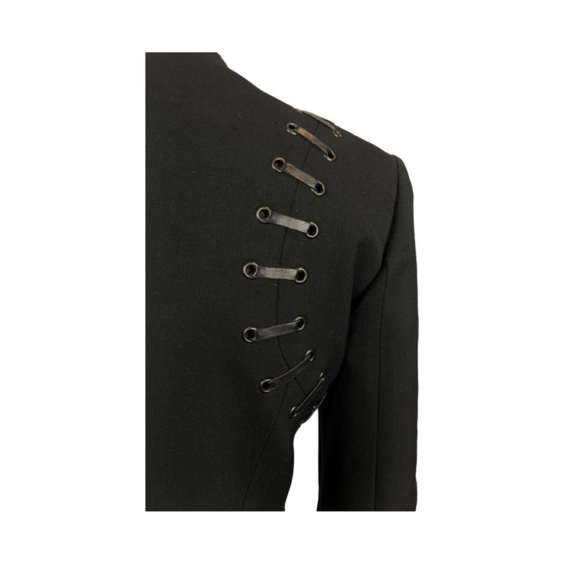 Plein Sud Blazer schwarz mit Ledereinsatz